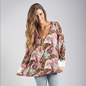 Show Me Your Mumu Palace Paisley Mal Top Women’s Size S Boho Casual Blouse